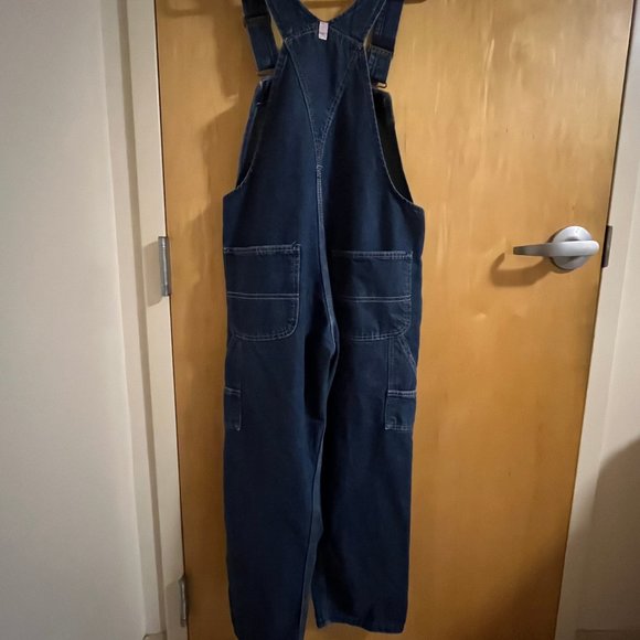 KEY Women's Denim Bib Overalls size 14 short - Picture 3 of 4